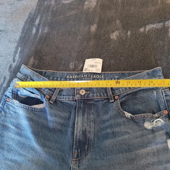 American Eagle Outfitters Mid Blue Wide Leg Jeans - Picture 5 of 6